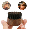 Round Spade Wood Beard Brush Customized Processing Bristle Hair Brush  For Man's Beard Comb